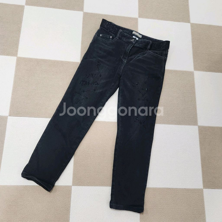 블랙 데님 기모바지 30인치--2