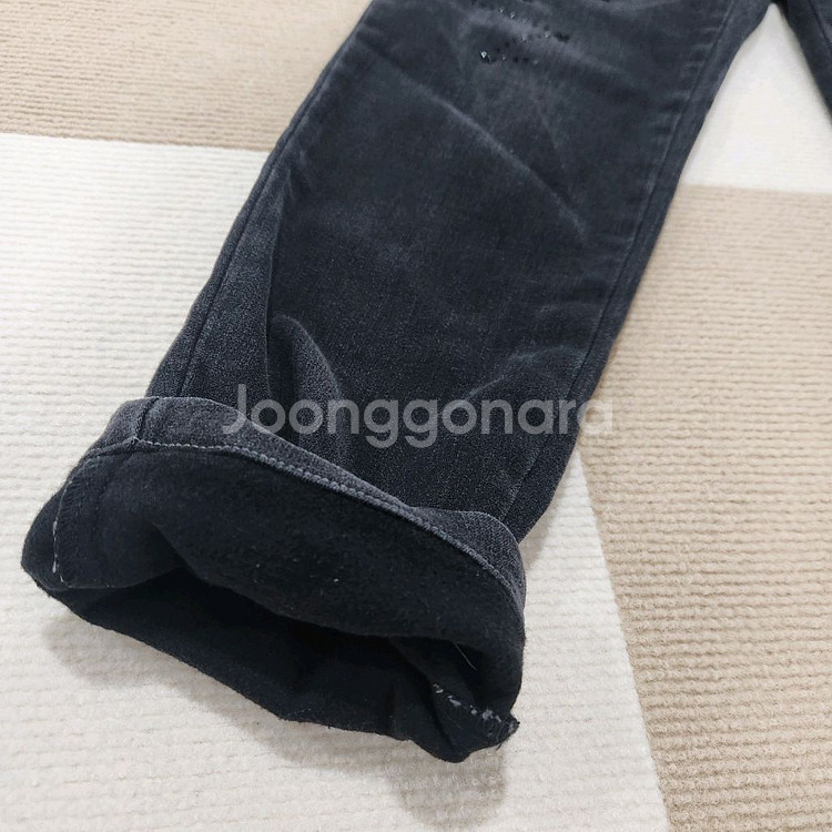 블랙 데님 기모바지 30인치--5