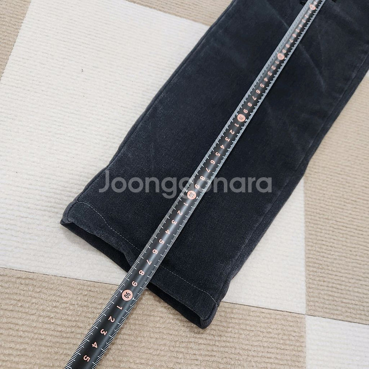 블랙 데님 기모바지 30인치--4