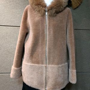 밍크퍼 후드 집업 코트