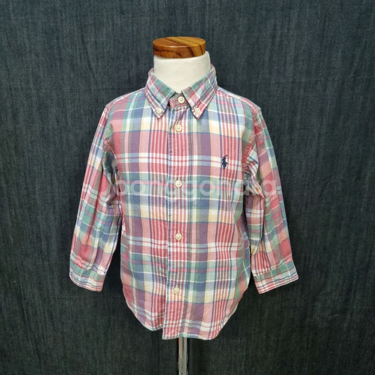 폴로 랄프로렌 키즈 체크 셔츠,남방 24M, 110605--0