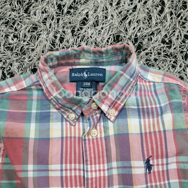 폴로 랄프로렌 키즈 체크 셔츠,남방 24M, 110605--5