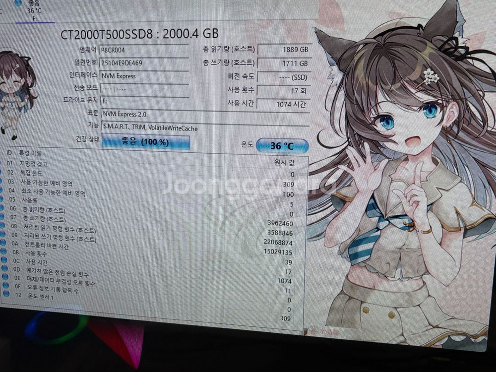 크루셜 T500 M.2 NVMe SSD 2TB--2