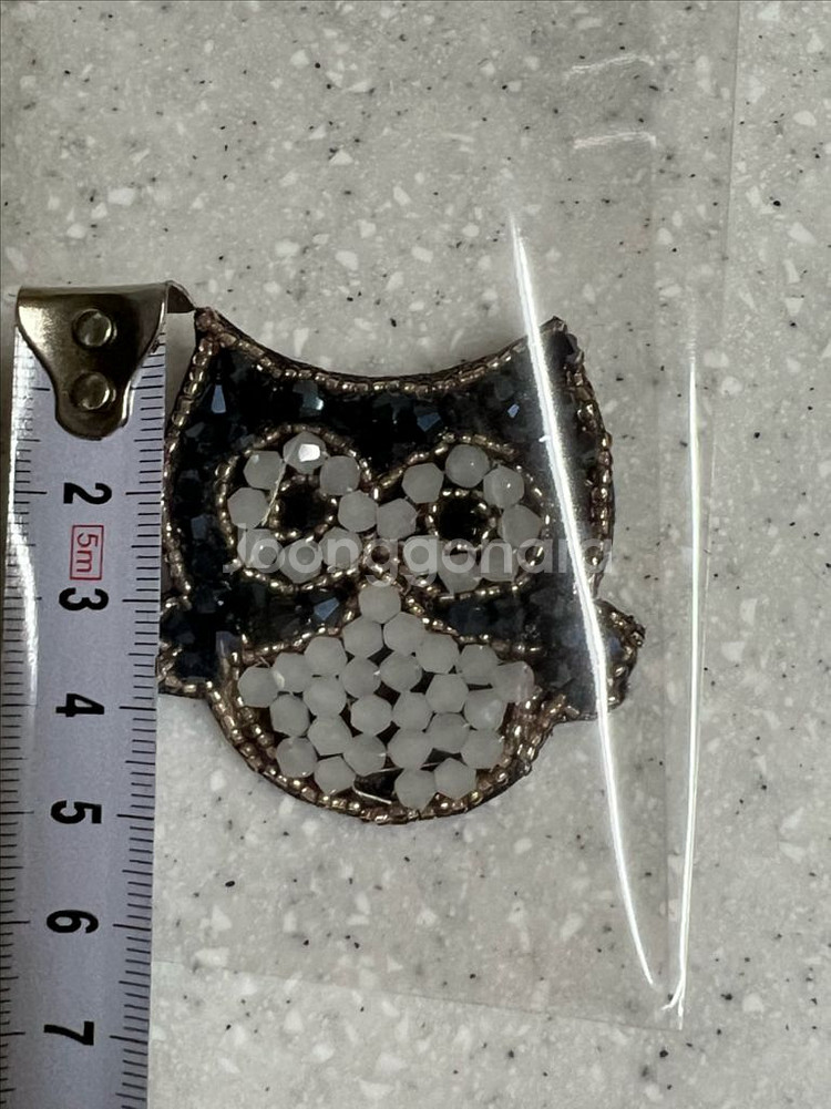 새상품)부엉이 비즈 브로치--4