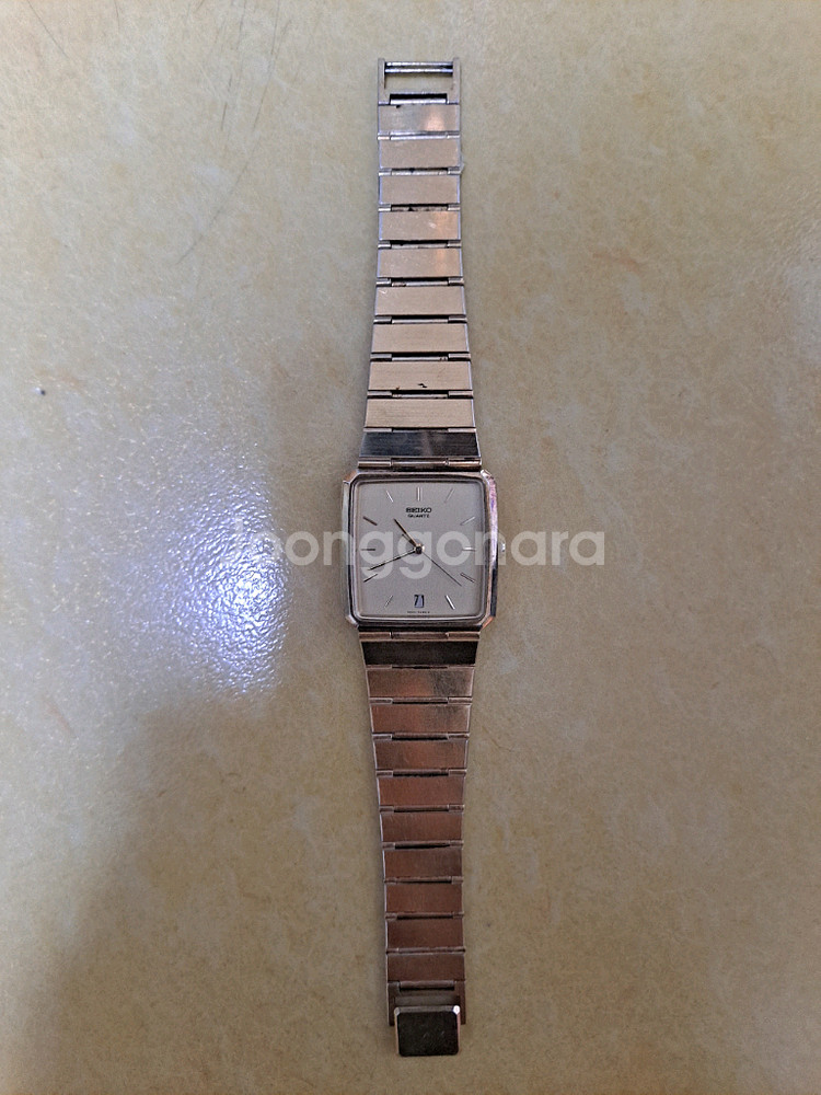 금장 세이코 쿼츠 사각 빈티지 여성 손목시계--0