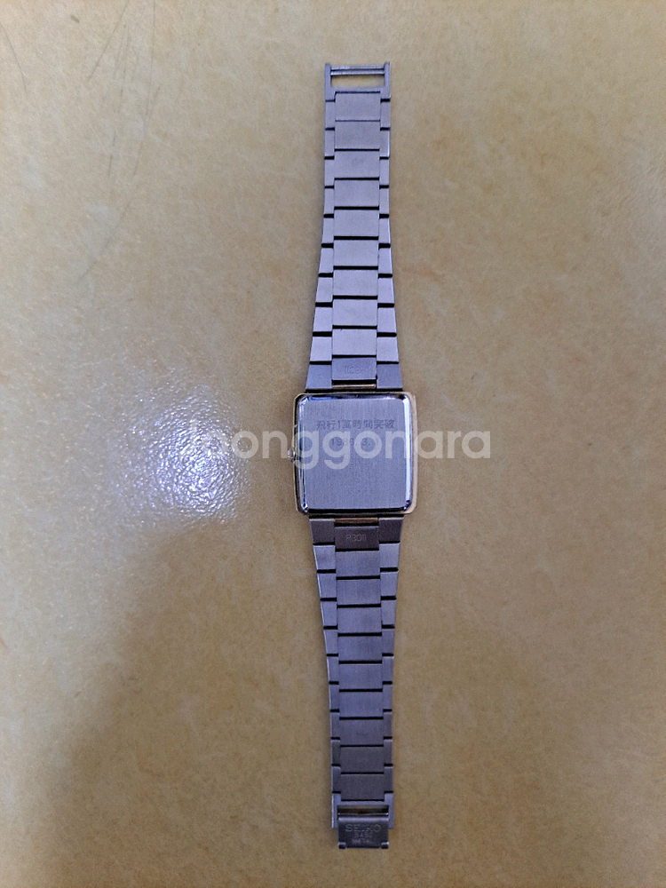 금장 세이코 쿼츠 사각 빈티지 여성 손목시계--1