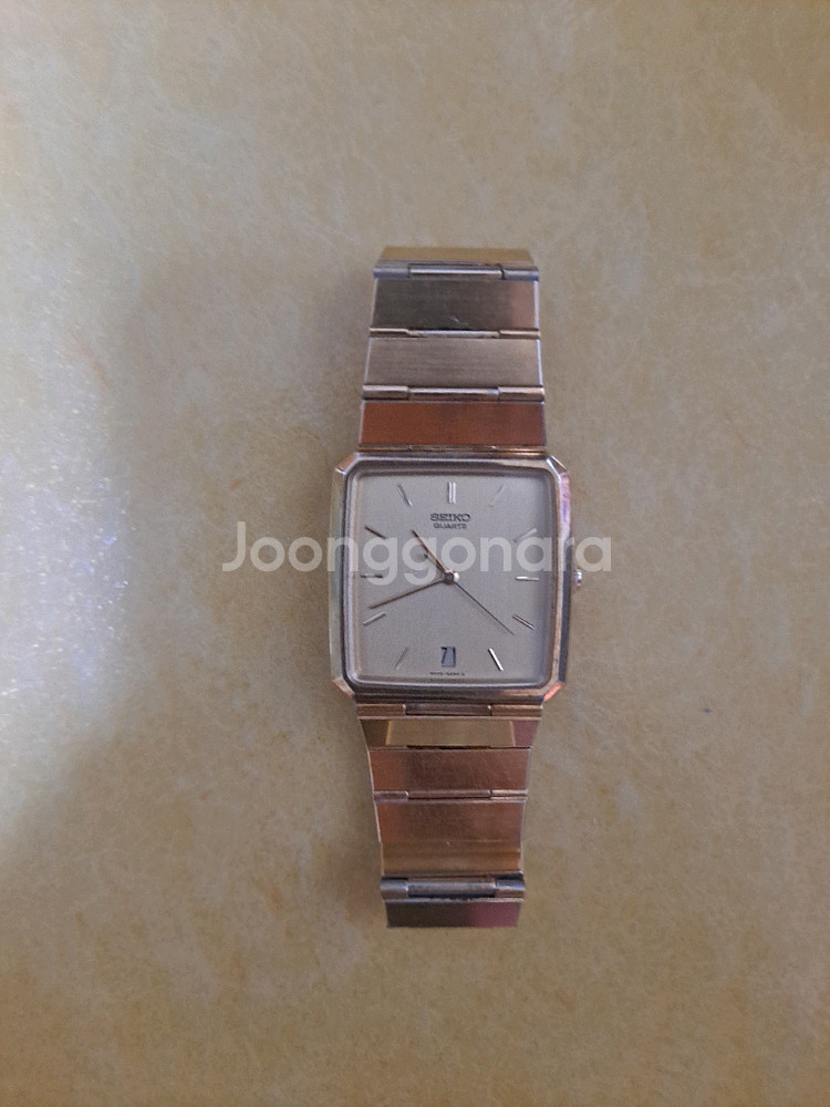 금장 세이코 쿼츠 사각 빈티지 여성 손목시계--5