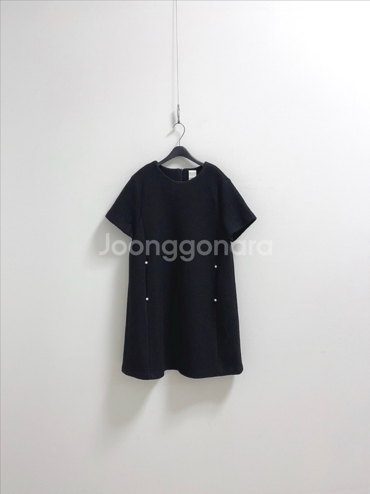 maimui 블랙 트위드 미니 원피스--0