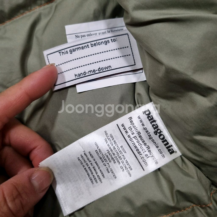 파타고니아 아동 다운 경량 패딩조끼 XS, 5-6세, 110-120 (상태굿)103007--6