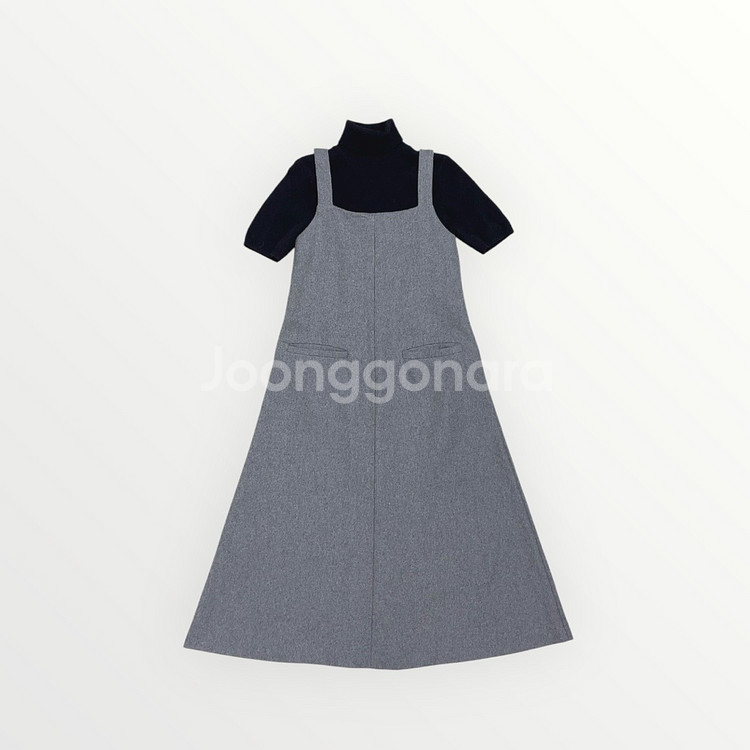 리플레르 울 혼방 슬리브리스 원피스--0