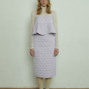 오버듀플레어 자카드 퀼티드 스커트 라벤더