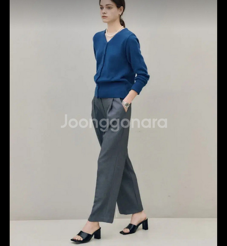 캐시미어 브이넥 가디건 블루--1