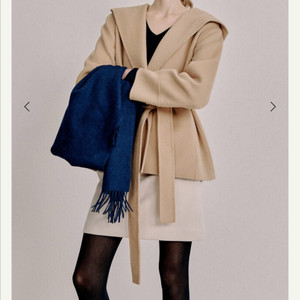 시에 엘라 핸드메이드 울 후드 코트 카멜 베이지 s 택 달린 새상품