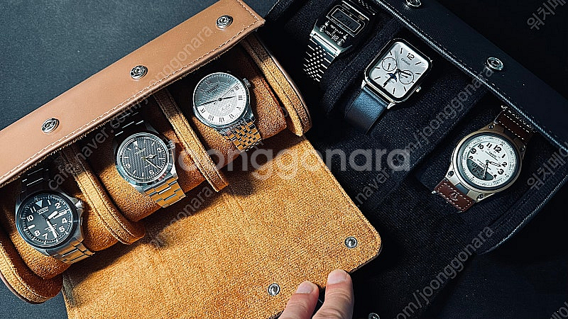 가죽/피아노 시계 3구 보관함 파우치 판매세이코--0