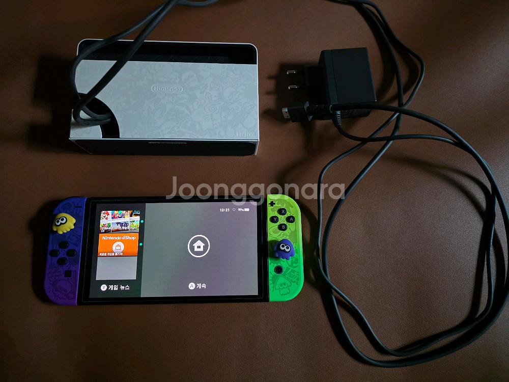 닌텐도 스위치 스플래툰 에디션 OLED 본체 + 조이콘 세트--1