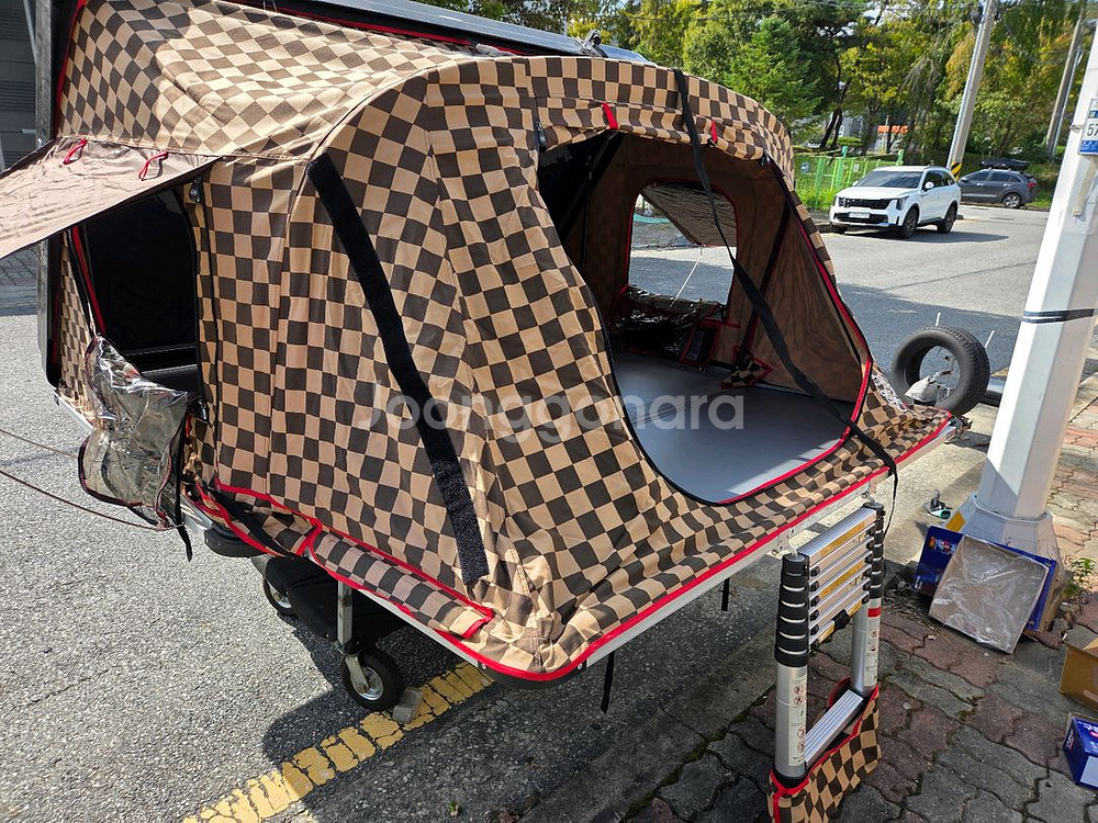 아이캠퍼 스카이캠프 2.0 루프탑텐트 체크 레인플라이--0