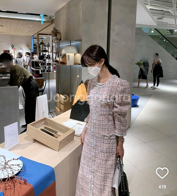 바이씨니 반짝트위드 원피스--1