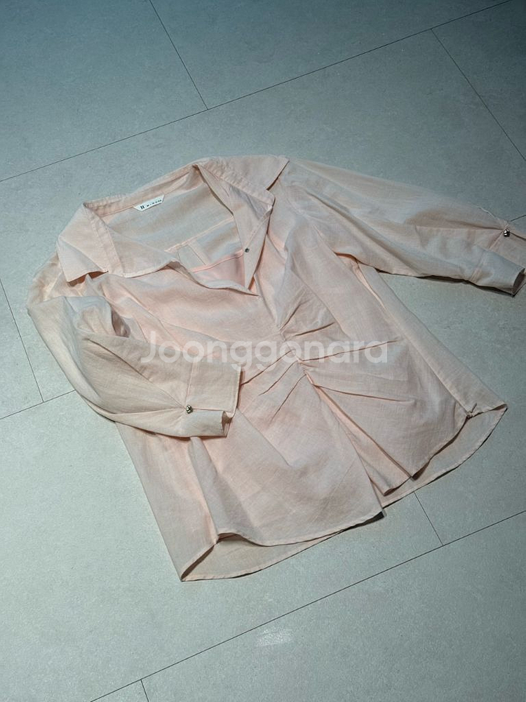 잇미샤 핑크 셔링 셔츠 블라우스 // 한섬 마인 랑방--0