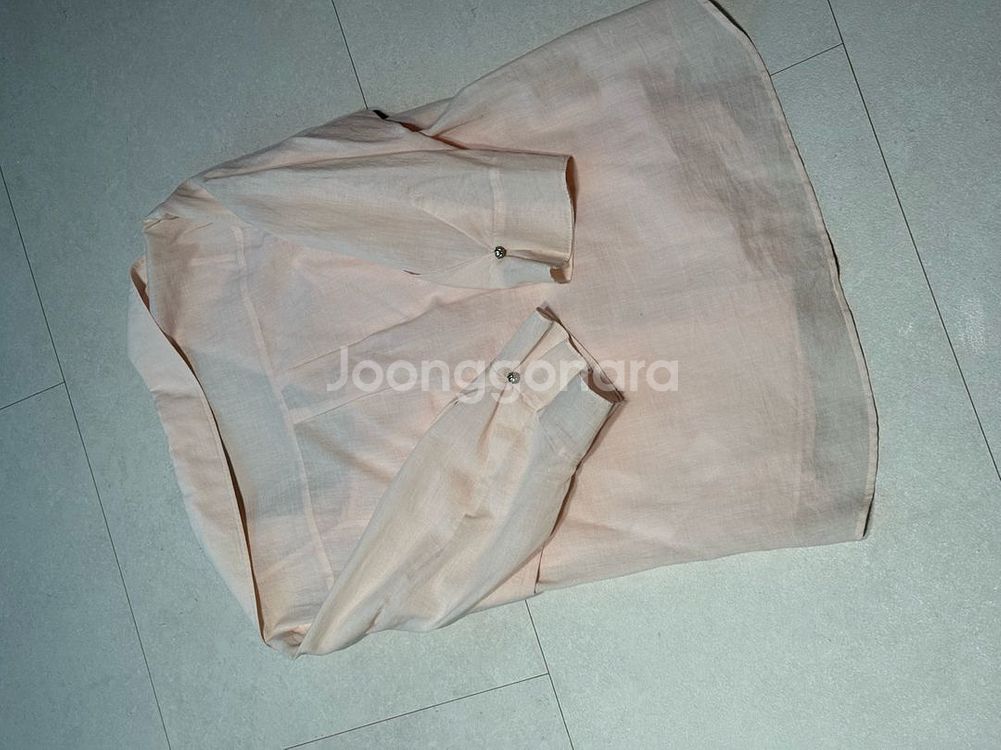 잇미샤 핑크 셔링 셔츠 블라우스 // 한섬 마인 랑방--3