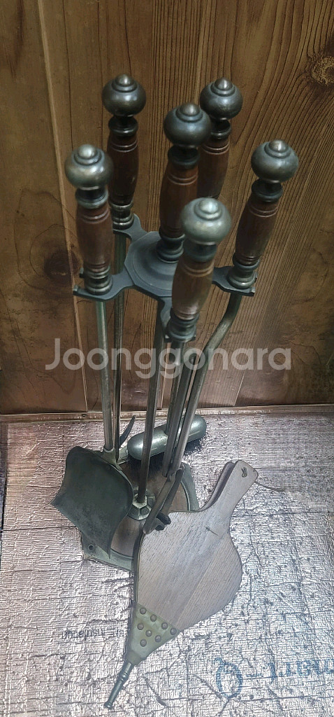 앤틱 벽난로 도구 세트--2