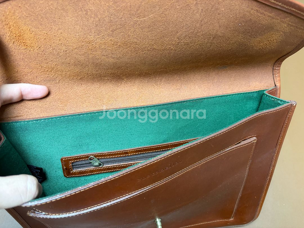 클래식 커스텀멜로우 남자 레더 클러치백--1