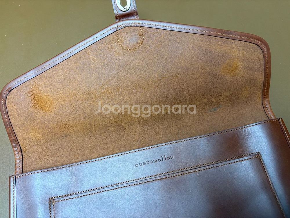 클래식 커스텀멜로우 남자 레더 클러치백--2