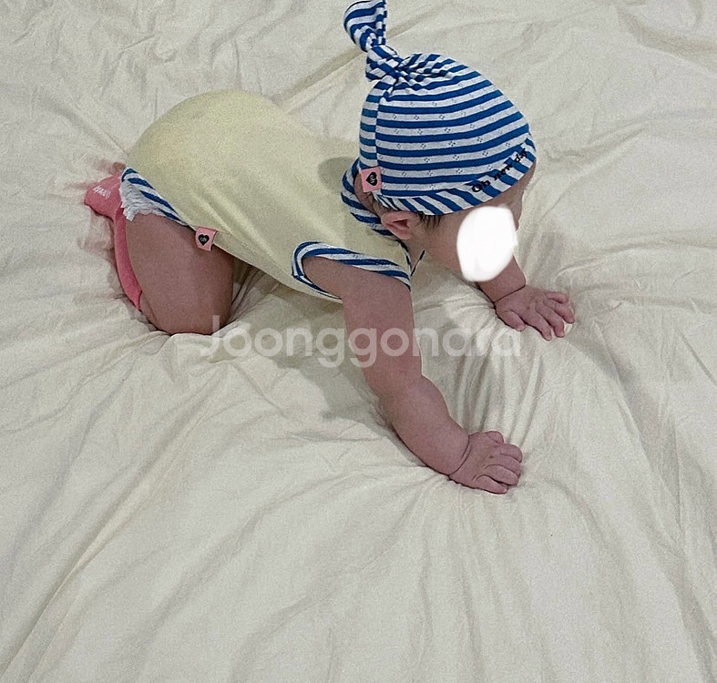 오뉴데이 롤리팝시리즈 나시수트 꼭지모자 신생아 딸꾹질모자 비니 블루독 바디수트--1