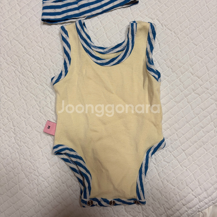 오뉴데이 롤리팝시리즈 나시수트 꼭지모자 신생아 딸꾹질모자 비니 블루독 바디수트--6