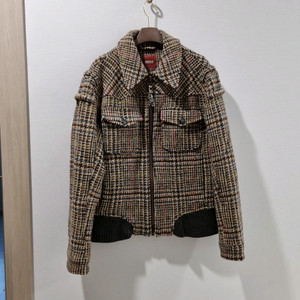 휴고보스 체크 패턴 봄버 자켓