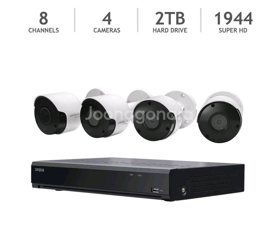캠플러스 CCTV 8채널 4카메라 홈 보안 시스템--1