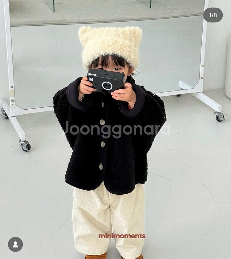 미니모먼츠 테디 아우터 뽀글이 2 블랙--0