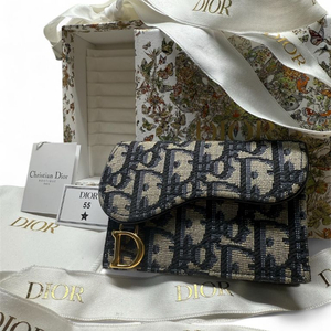 [풀구성 / 상태 최상] 디올 오블리크 새들 플랩 여성 카드지갑