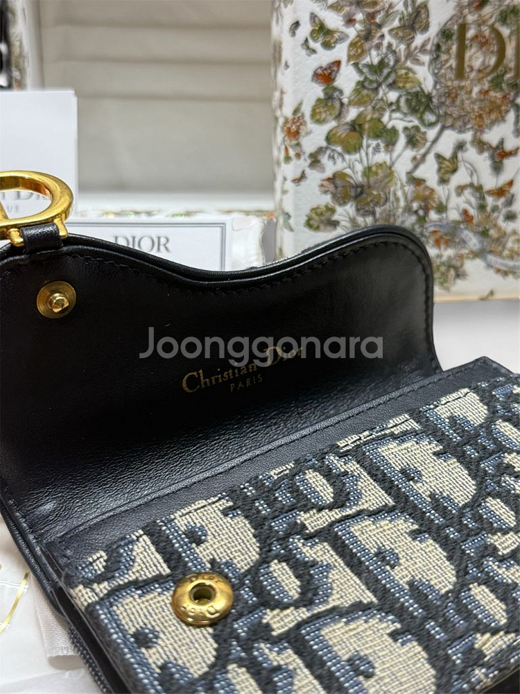 [풀구성 / 상태 최상] 디올 오블리크 새들 플랩 여성 카드지갑--5