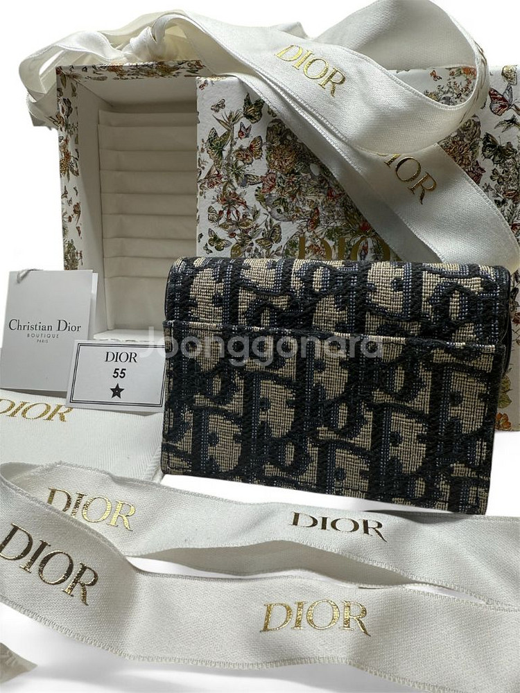 [풀구성 / 상태 최상] 디올 오블리크 새들 플랩 여성 카드지갑--1