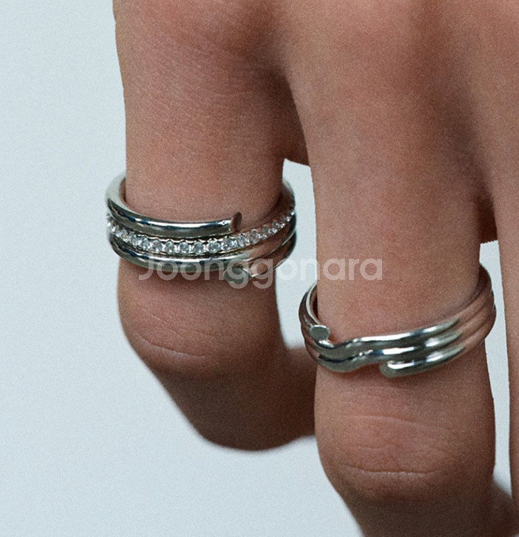 넘버링 코일 반지 실버 #8407--1