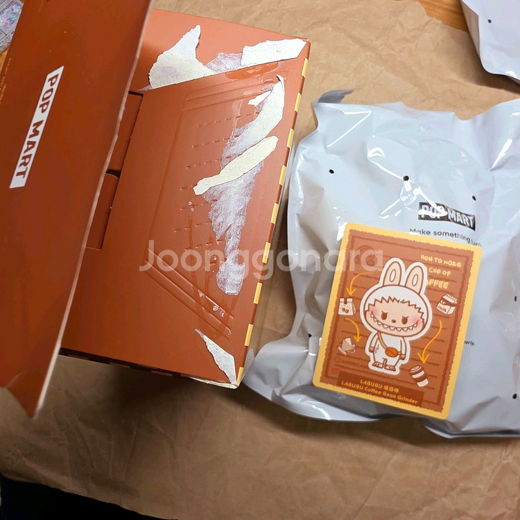 정품) 팝마트 팝빈 커피공장 커피팩토리 인형 키링 미개봉. *** 라부부입니다 (교환X /--2