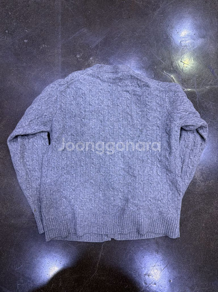 빈폴 케이블 꽈배기 울 니트 가디건 그레이 100--1