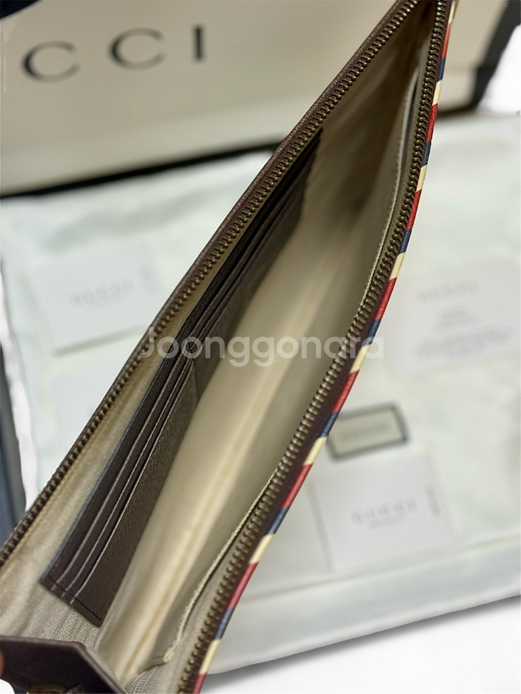 [ 풀구성 / 급처 ] 구찌 GG수프림 쿠리에 패치 한정판 클러치백--5