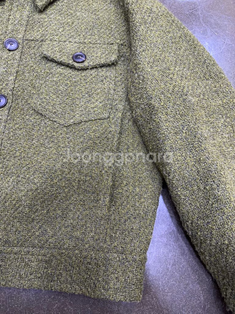 자라 부클레 텍스처 트러커 자켓 올리브 L--6