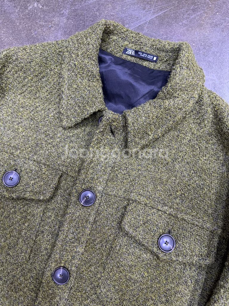 자라 부클레 텍스처 트러커 자켓 올리브 L--4