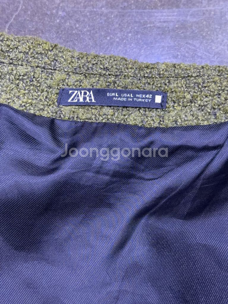 자라 부클레 텍스처 트러커 자켓 올리브 L--8