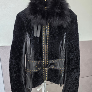 이태리 로베르토 까발리 폭스퍼 가죽 자켓 40사이즈
