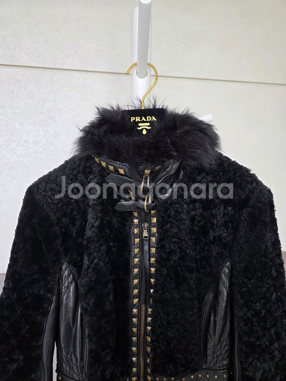 이태리 로베르토 까발리 폭스퍼 가죽 자켓 40사이즈--2