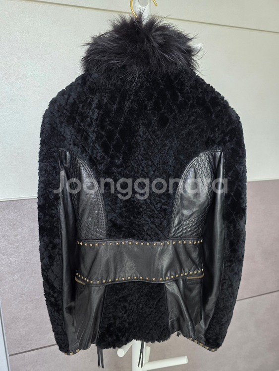 이태리 로베르토 까발리 폭스퍼 가죽 자켓 40사이즈--5