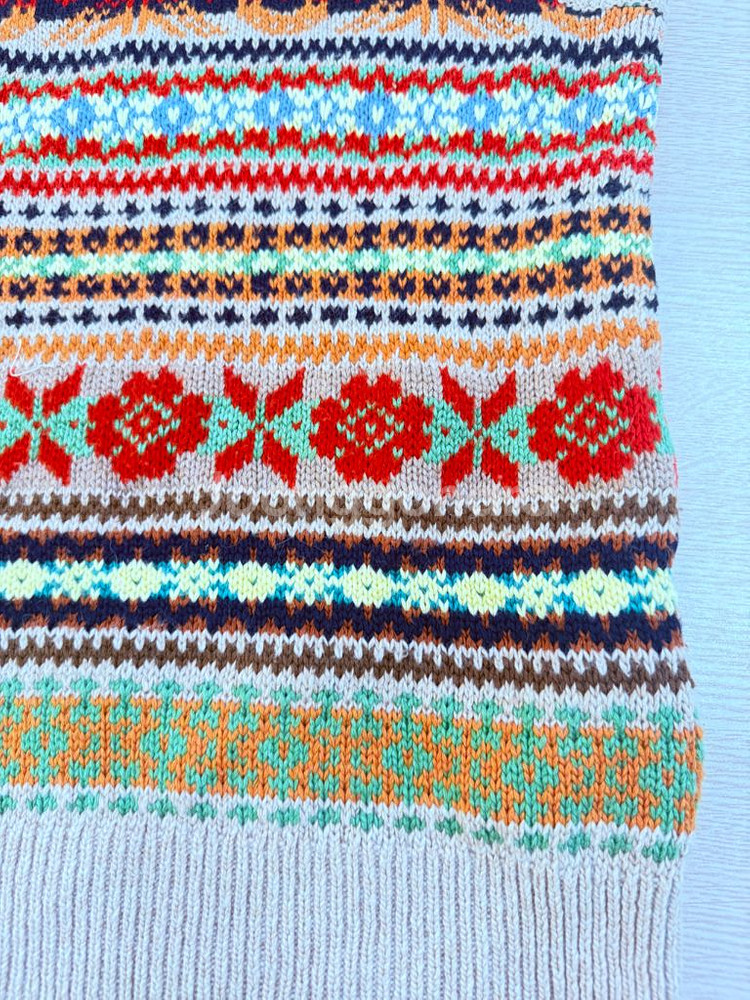 폴로 랄프로렌 남성 실크 캐시미어 혼방 페어아일 패턴 브이넥 조끼 베스트 니트 스웨터--0