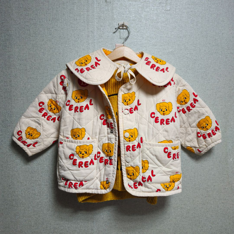 베베드피노 시리얼 니트 퀄팅자켓 넥카라 레깅스 세트 100-110--7