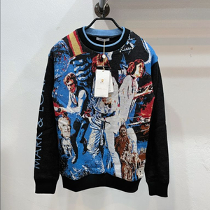 [새제품](55~66/m) 마크앤로나 블랙 레터링패턴 크루넥 방풍니트웨어