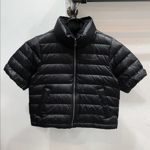 (55) 와이드앵글 블랙 여성 구스다운 반팔형 골프패딩조끼