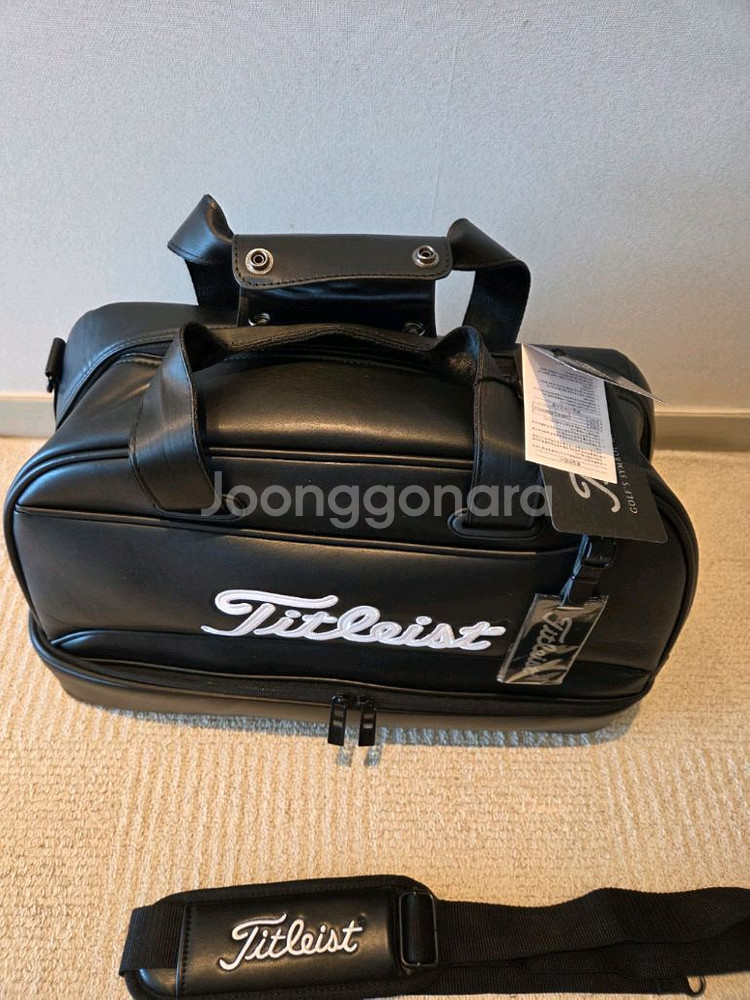 국내당일발송 타이틀리스트 골프백 보스턴백 블랙 말본--3