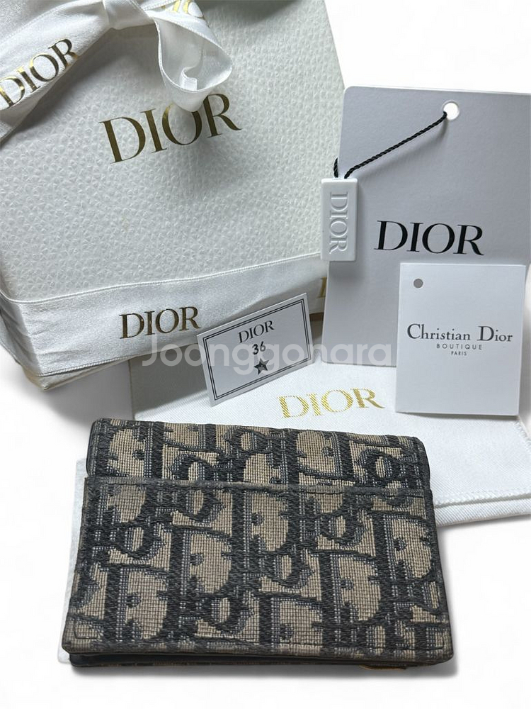 [급처 / 풀구성] 디올 오블리크 새들 플랩 여성 카드지갑--1